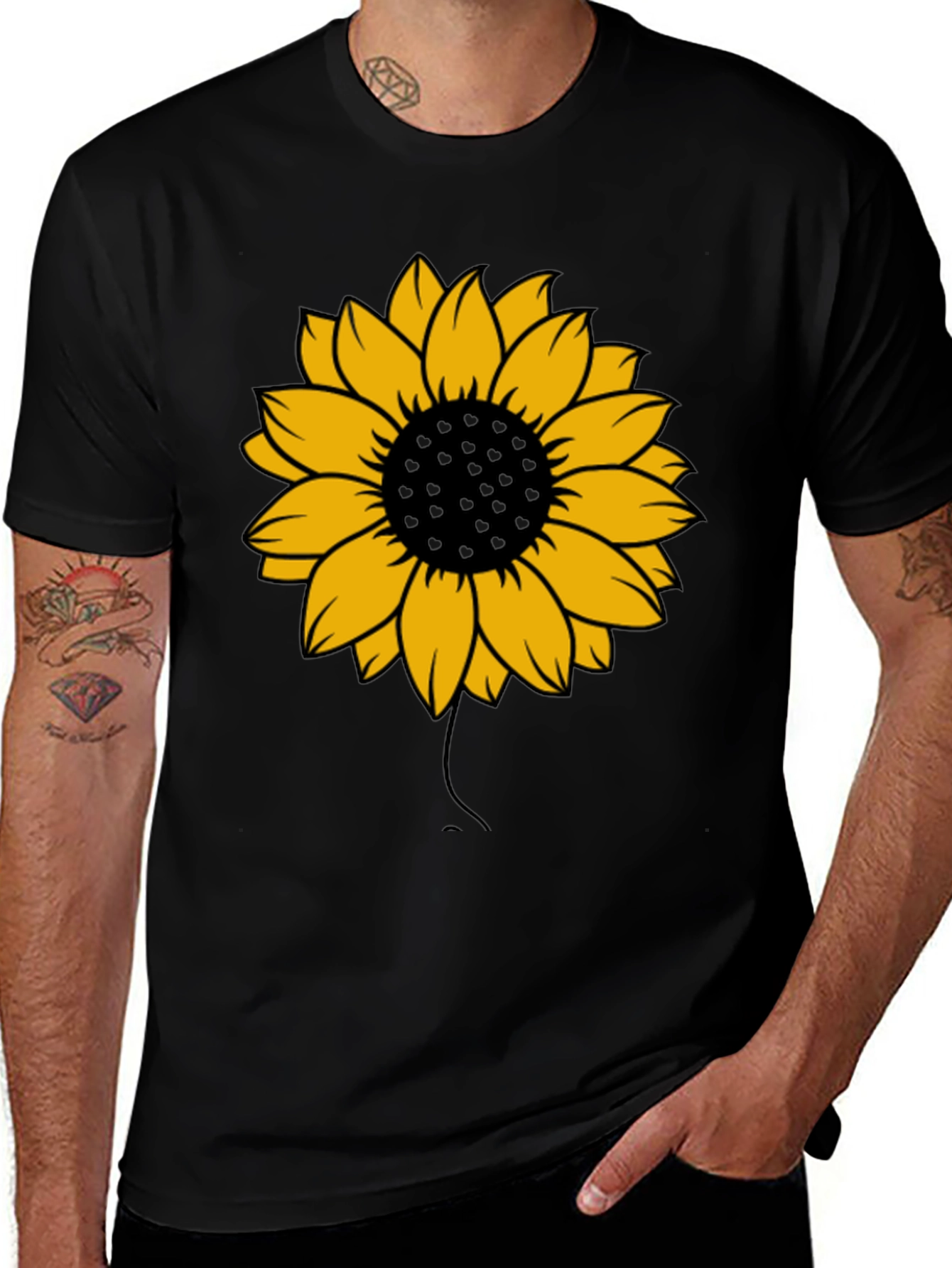 Sunflower Graphic Tee - Black Unisex T-Shirt