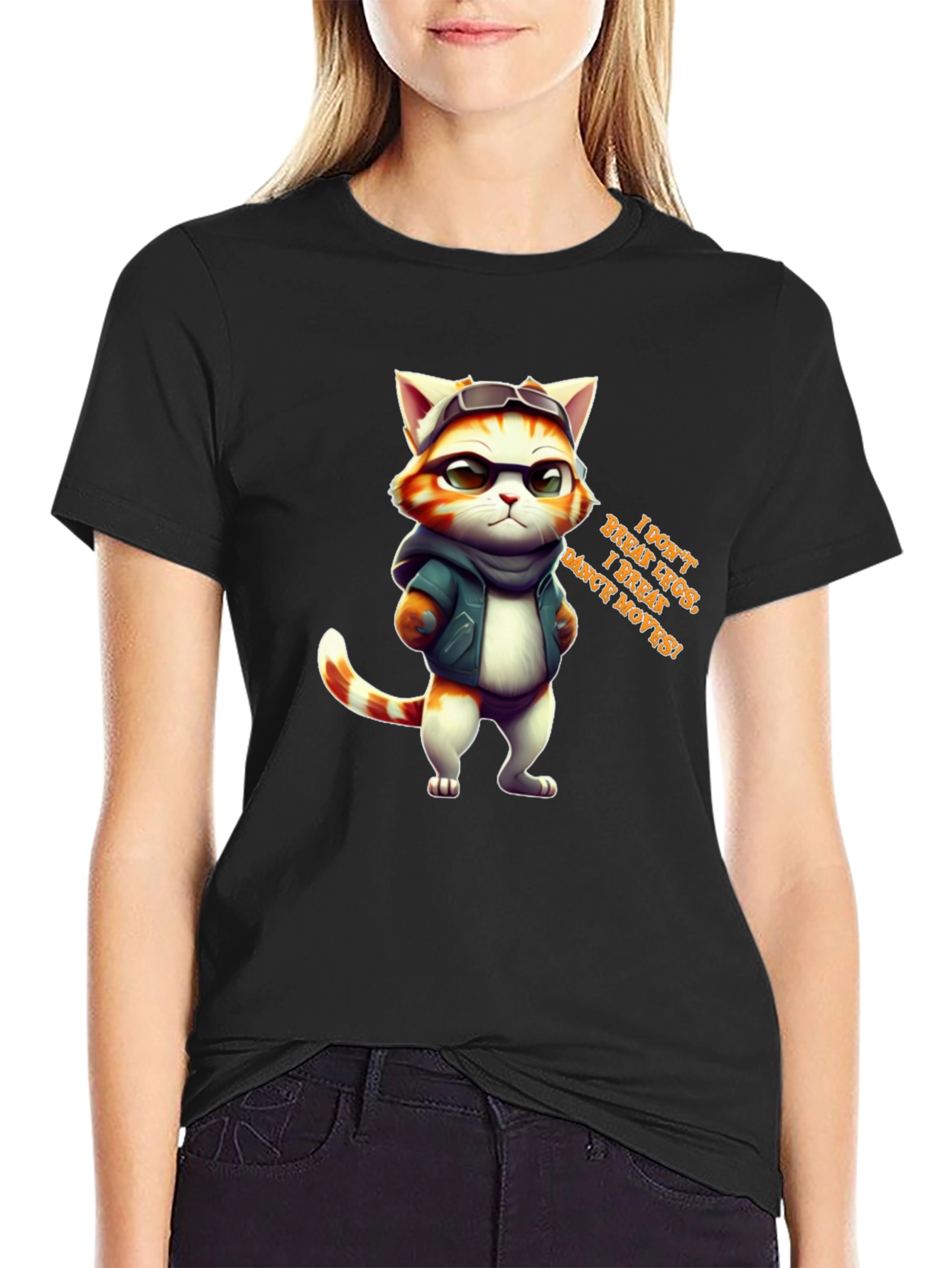 Cool Cat Graphic Tee - I Break Moves!