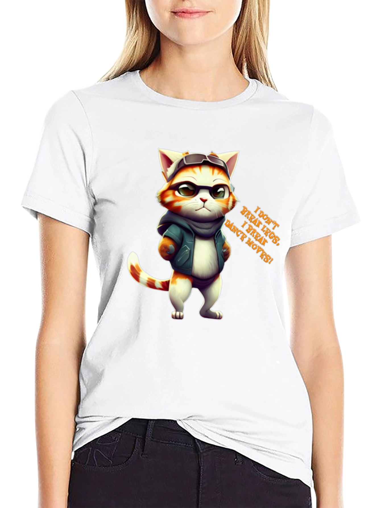 Cool Cat Graphic Tee - I Break Moves!