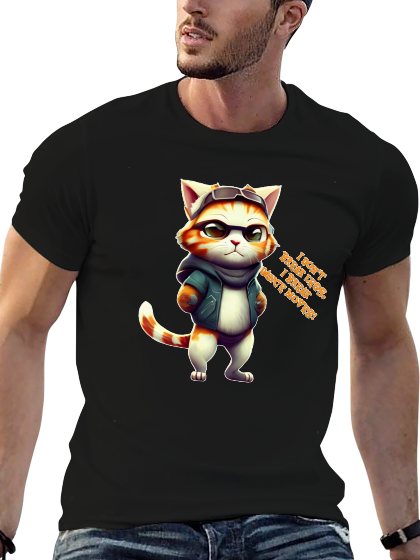 Cool Cat Graphic Tee - I Break Moves!