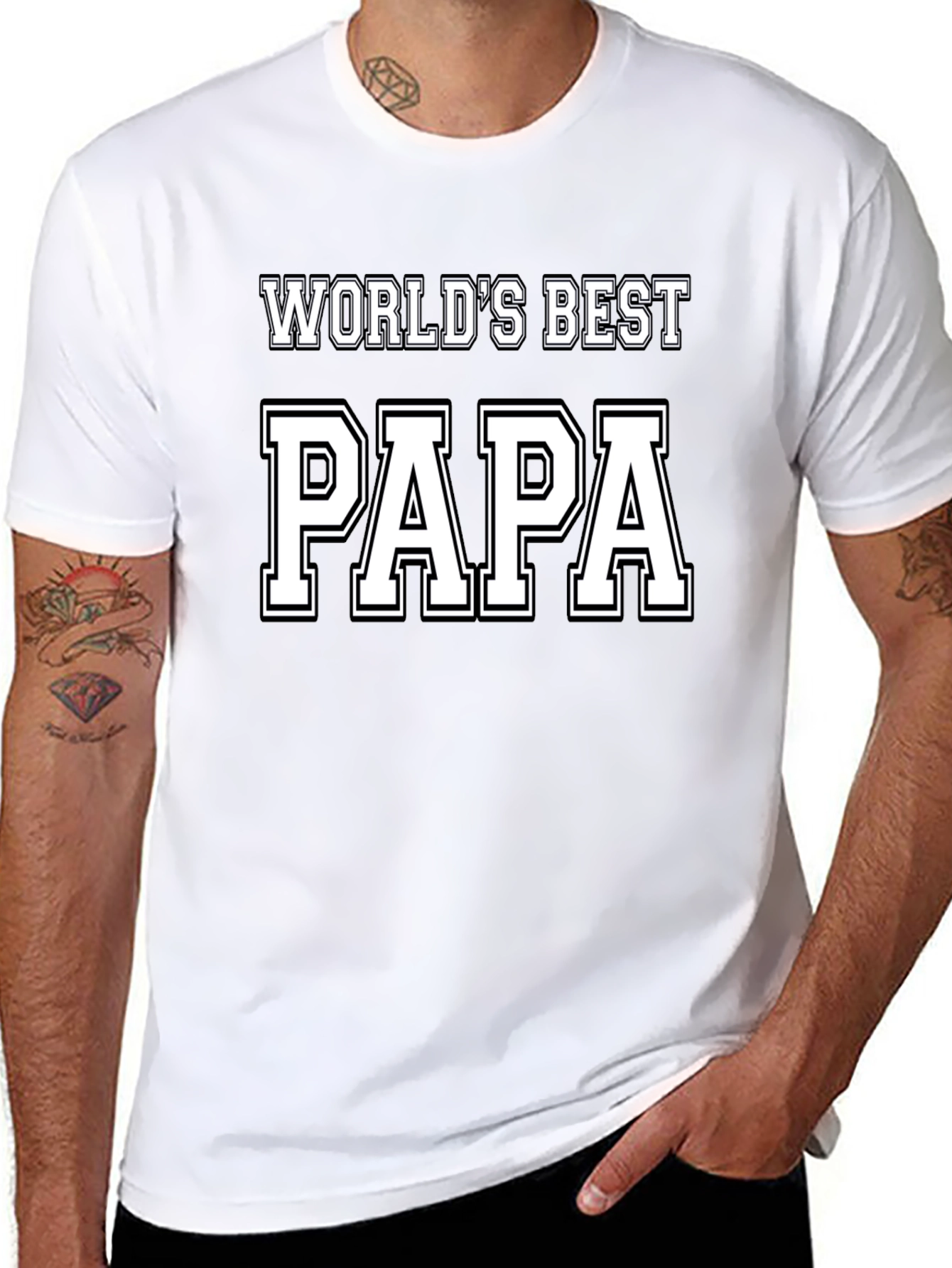 Worlds Best Papa Black T-Shirt