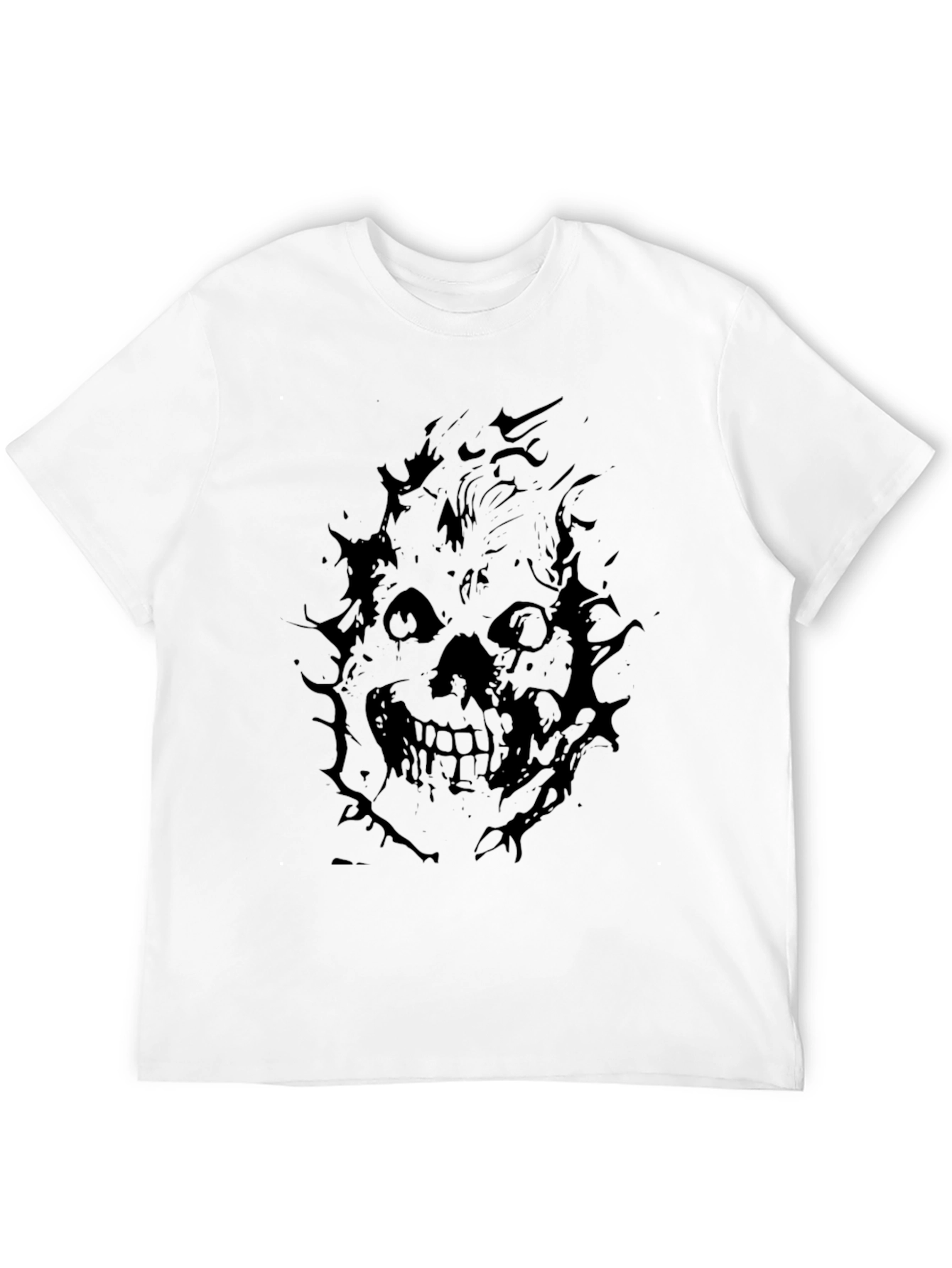Mens Black Skull Graphic T-Shirt