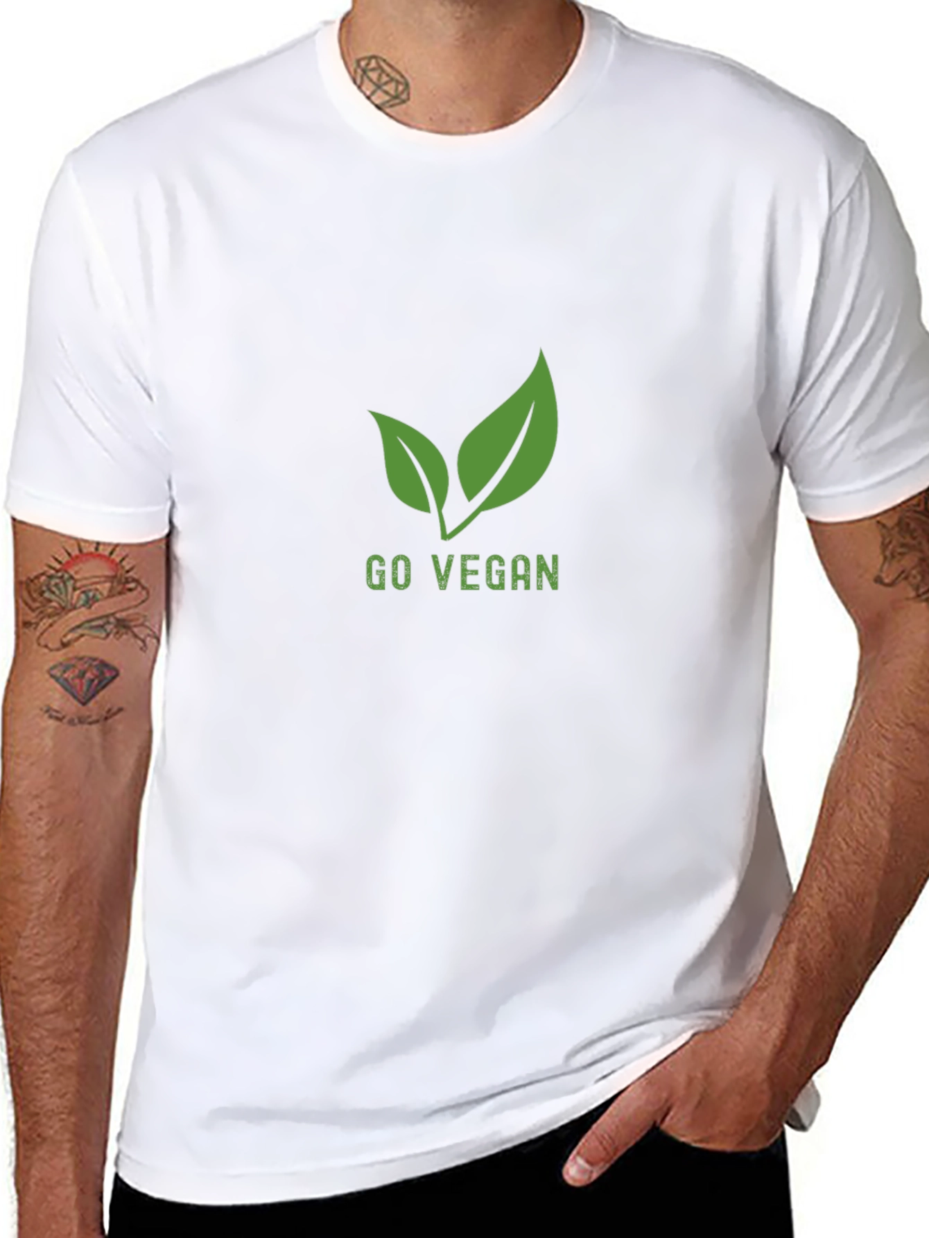Go Vegan Black T-Shirt Plant Based Tee