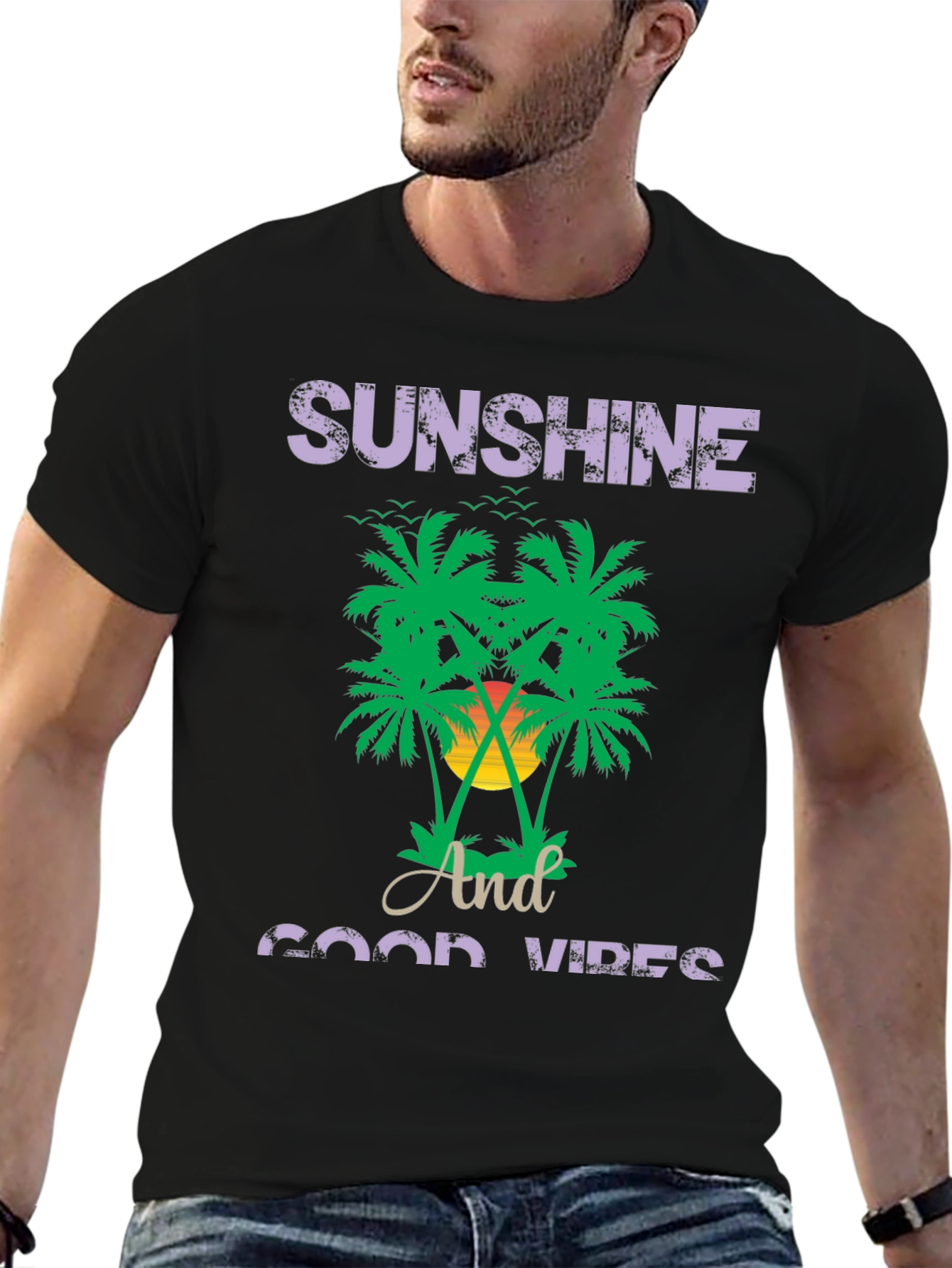 Sunshine and Good Vibes Graphic T-Shirt