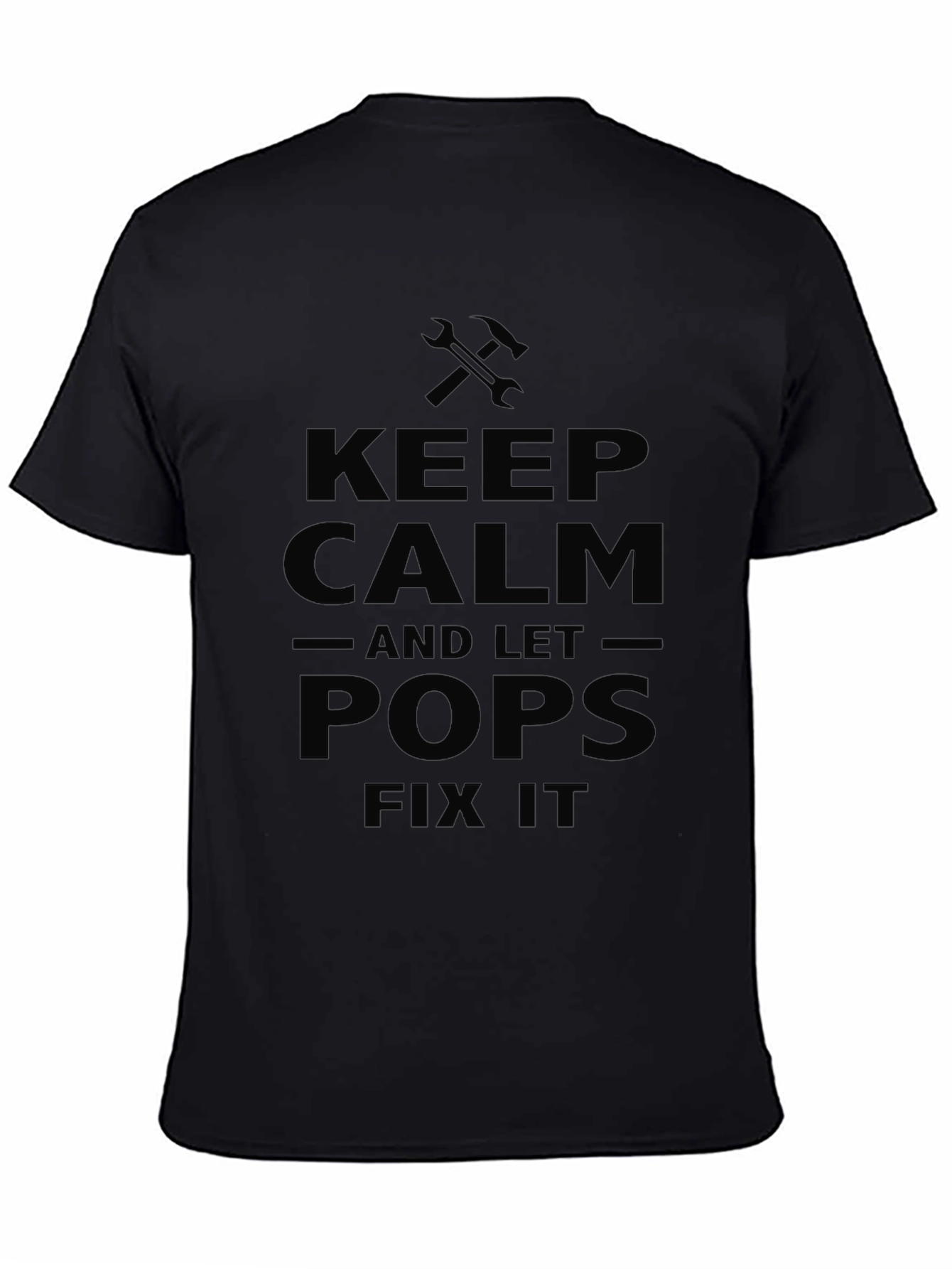 Keep Calm Pops Fix It Black Graphic Tee