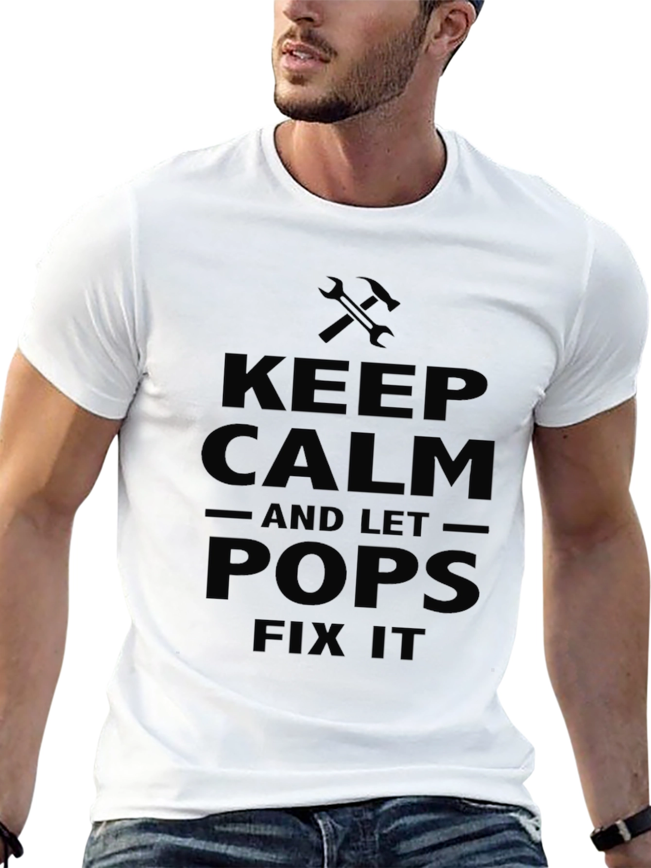Keep Calm Pops Fix It Black Graphic Tee