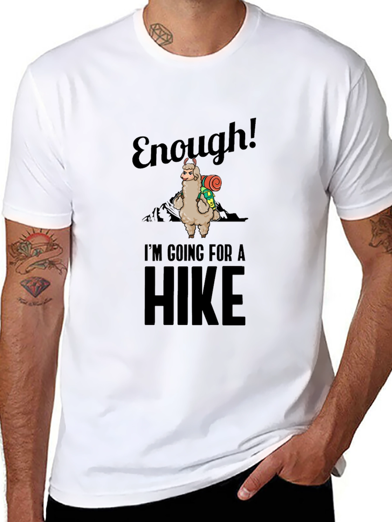 Enough! Llama Hiking T-Shirt - Funny Nature Tee