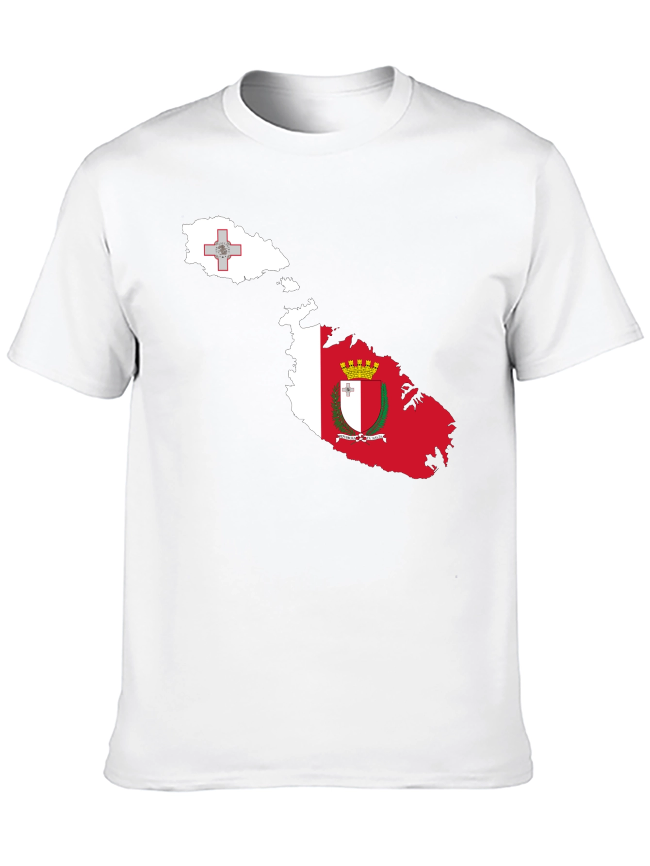 Malta Flag Map T-Shirt - Black
