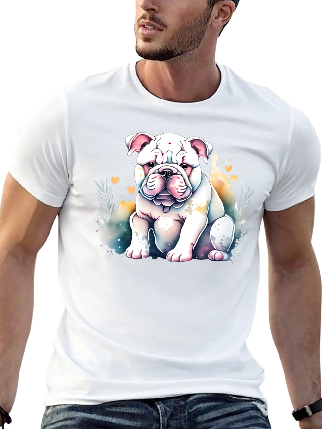 Bulldog Watercolor Graphic Tee