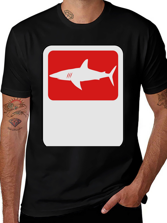 Shark Sign Graphic Tee - Modern Black T-Shirt