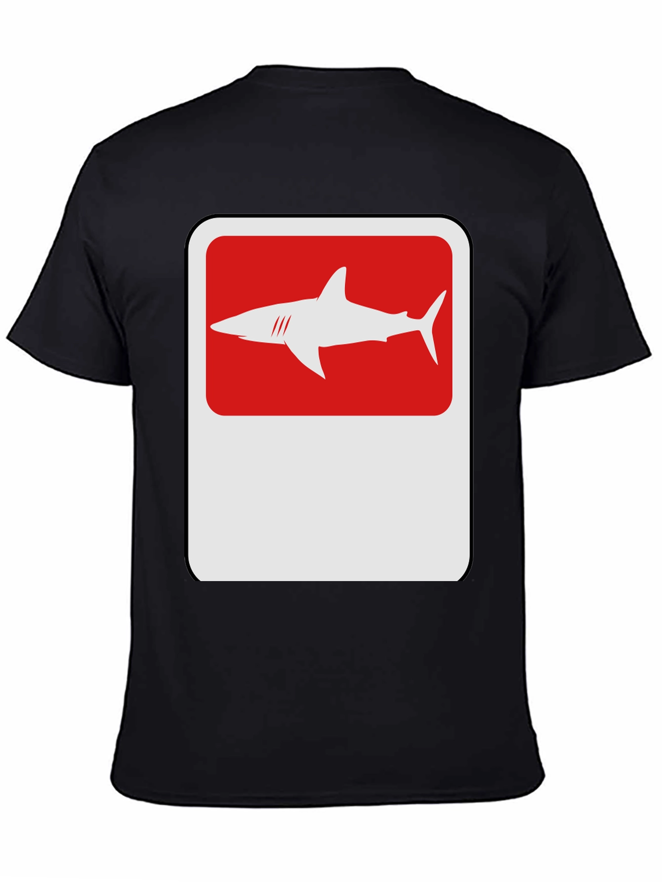 Shark Sign Graphic Tee - Modern Black T-Shirt