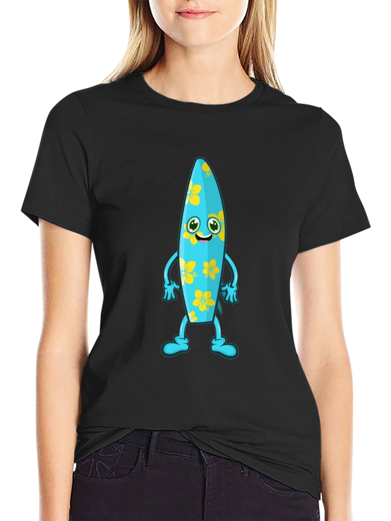 Fun Surfboard Character Graphic Tee