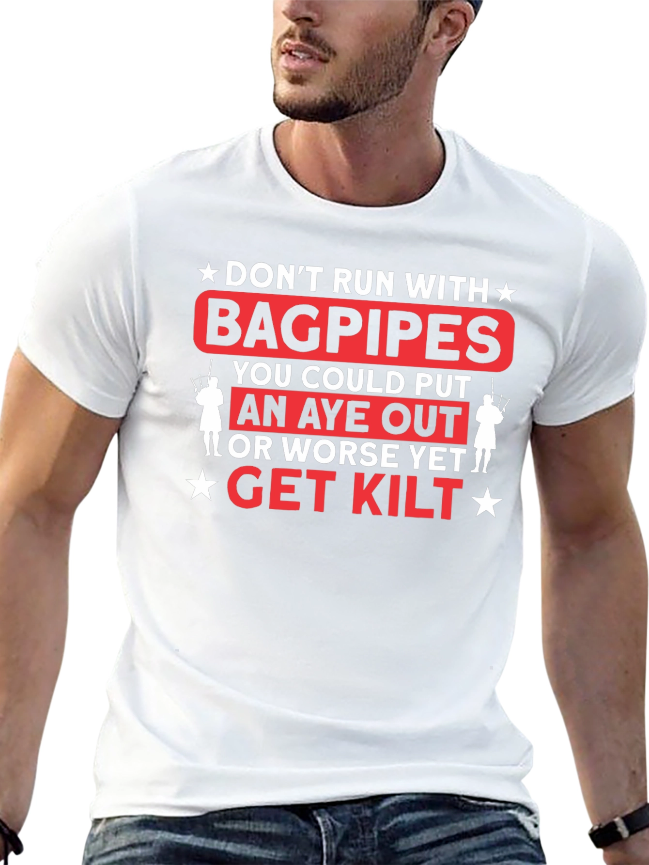 Dont Run with Bagpipes Graphic T-Shirt