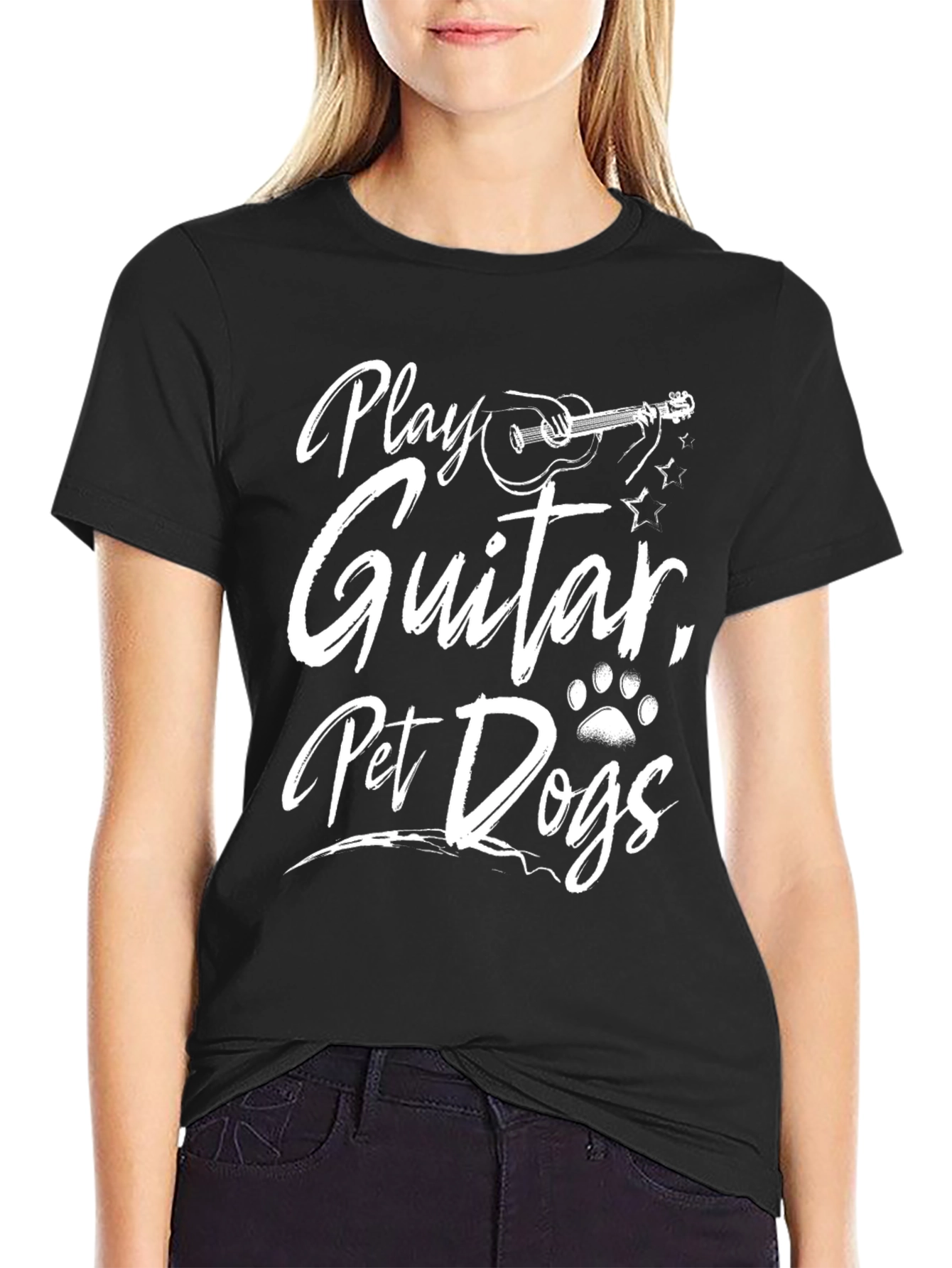 Play Guitar Pet Dogs Graphic T-Shirt