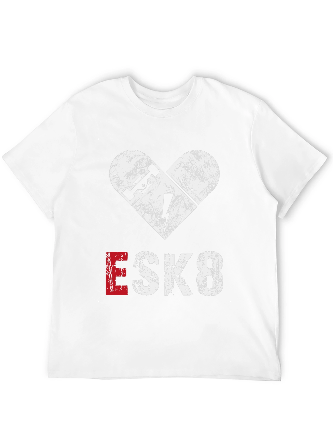 ESK8 Skateboard Heart Graphic Tee - Cool Casual Shirt