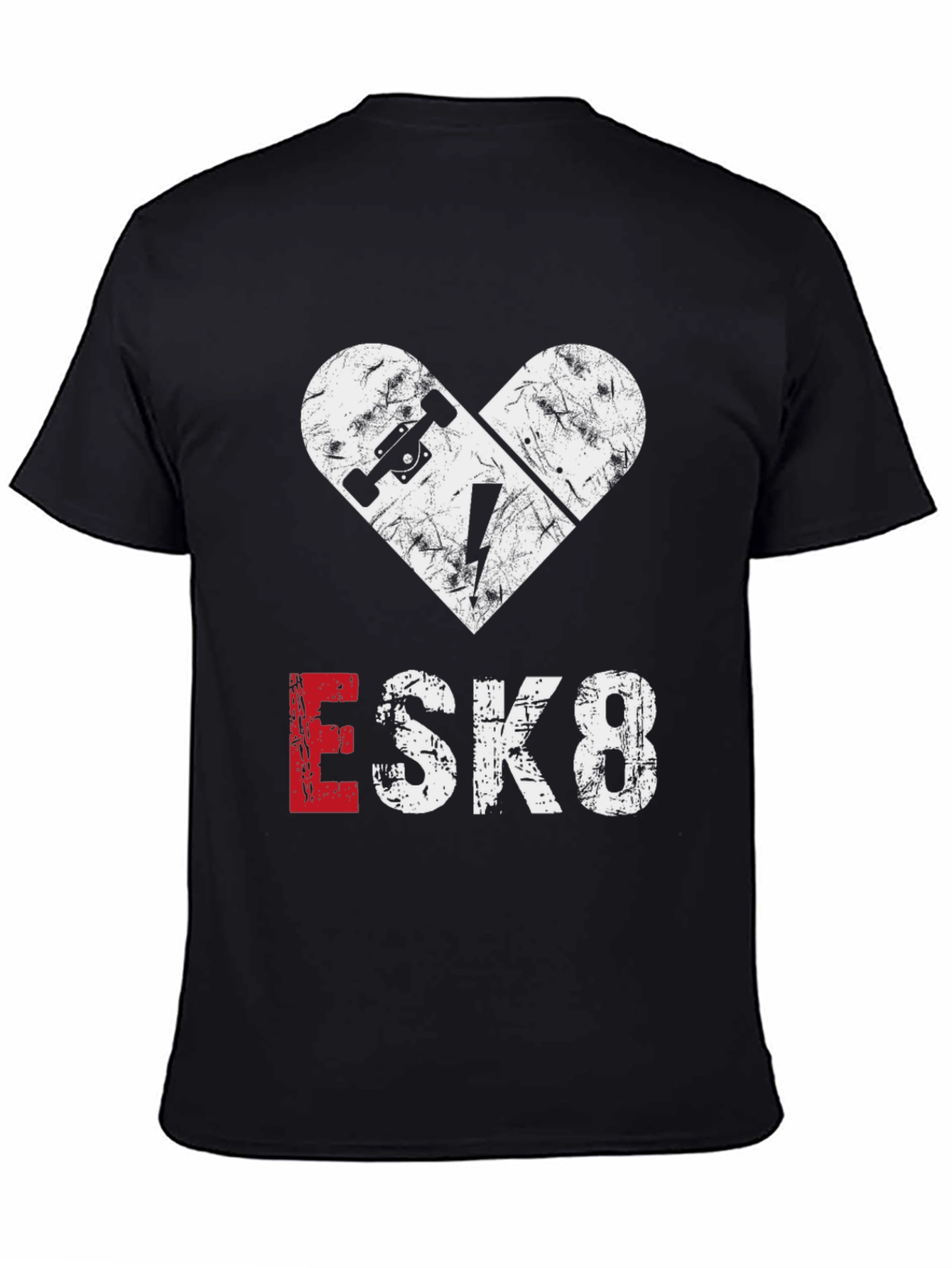 ESK8 Skateboard Heart Graphic Tee - Cool Casual Shirt