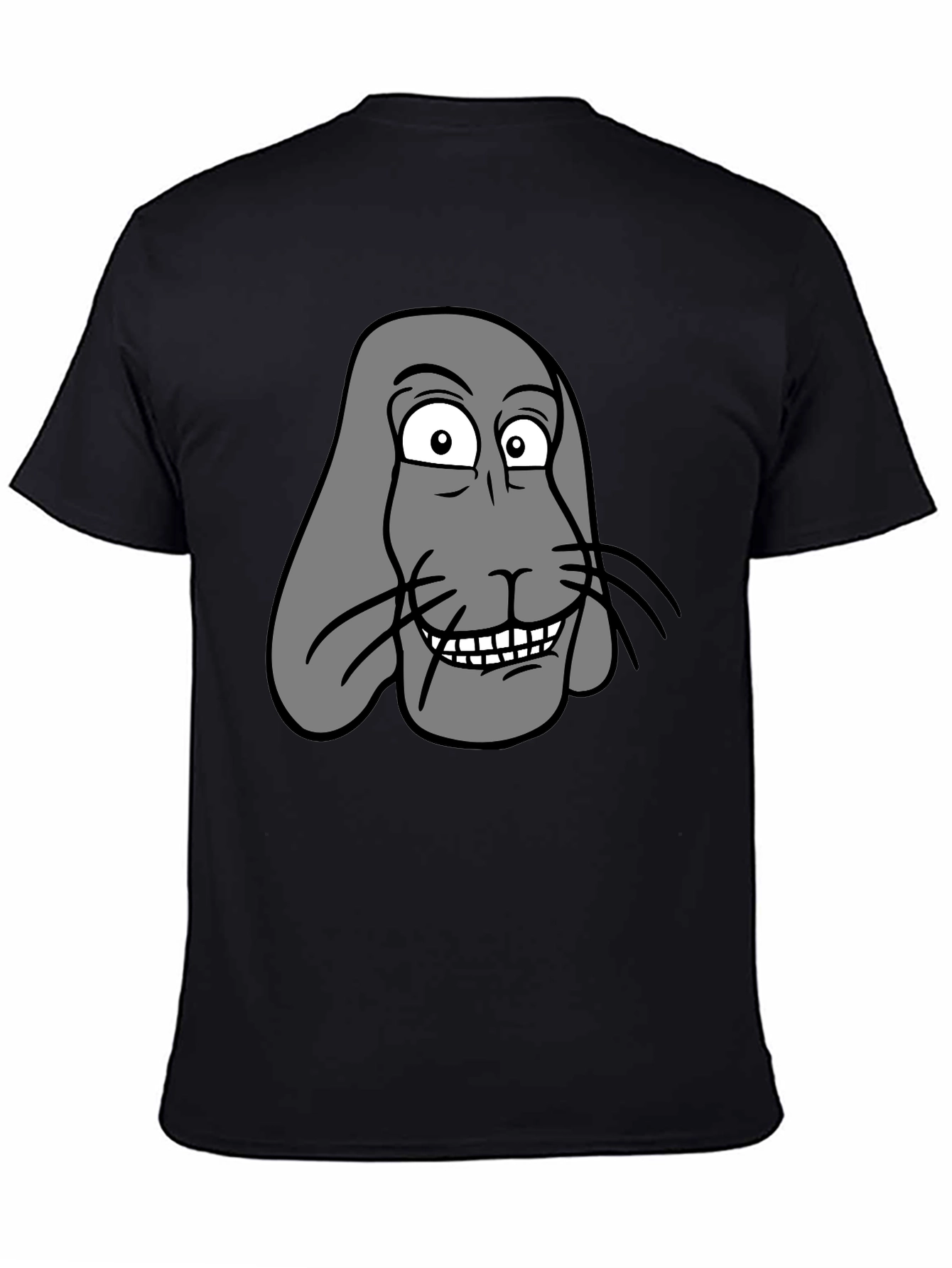 Funny Cartoon Animal Graphic Print Black T-Shirt