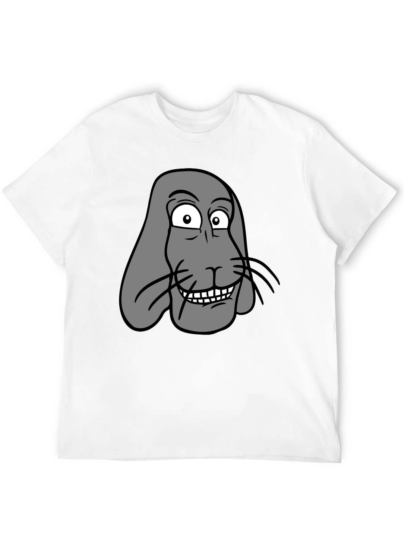 Funny Cartoon Animal Graphic Print Black T-Shirt