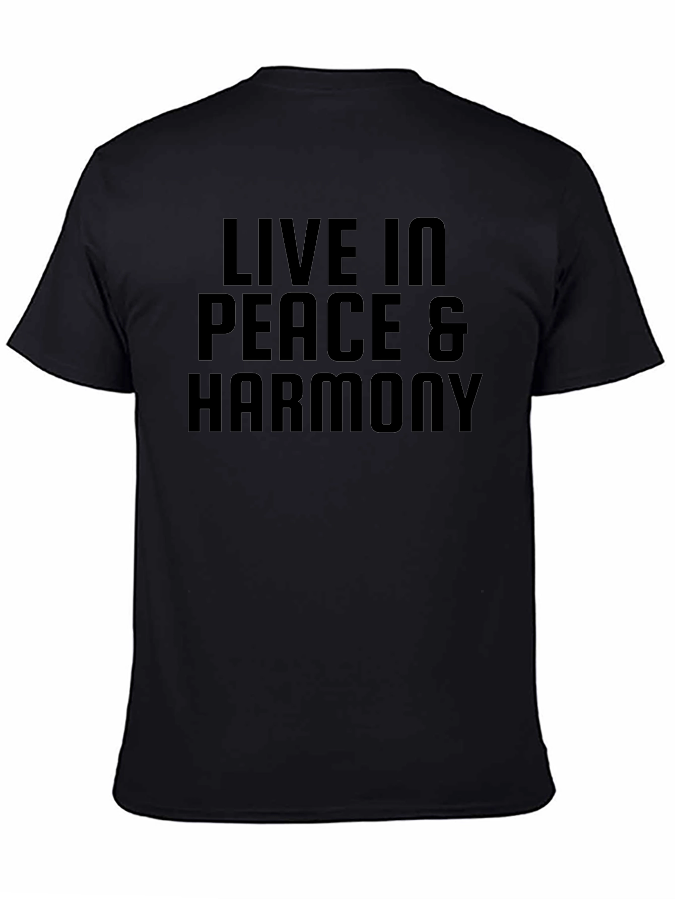 Live in Peace & Harmony Black Graphic Tee