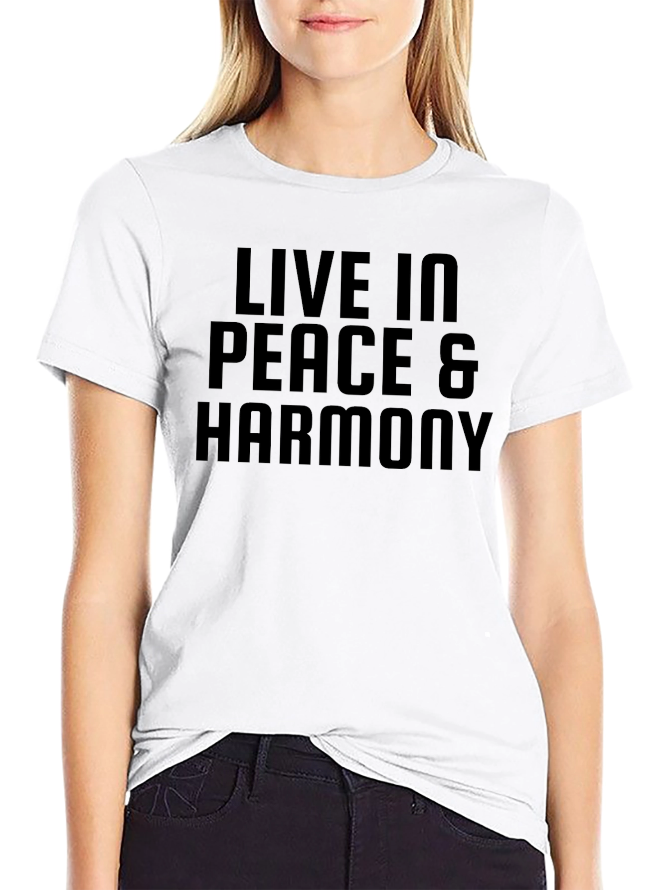 Live in Peace & Harmony Black Graphic Tee