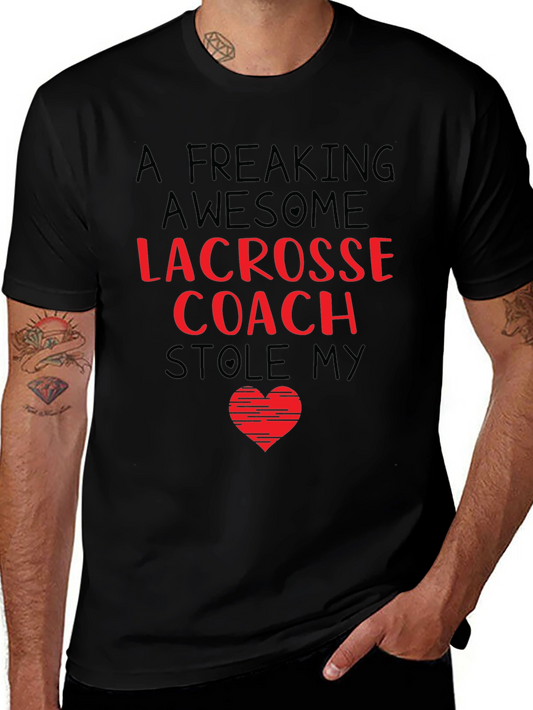 Awesome Lacrosse Coach Stole My Heart T-Shirt