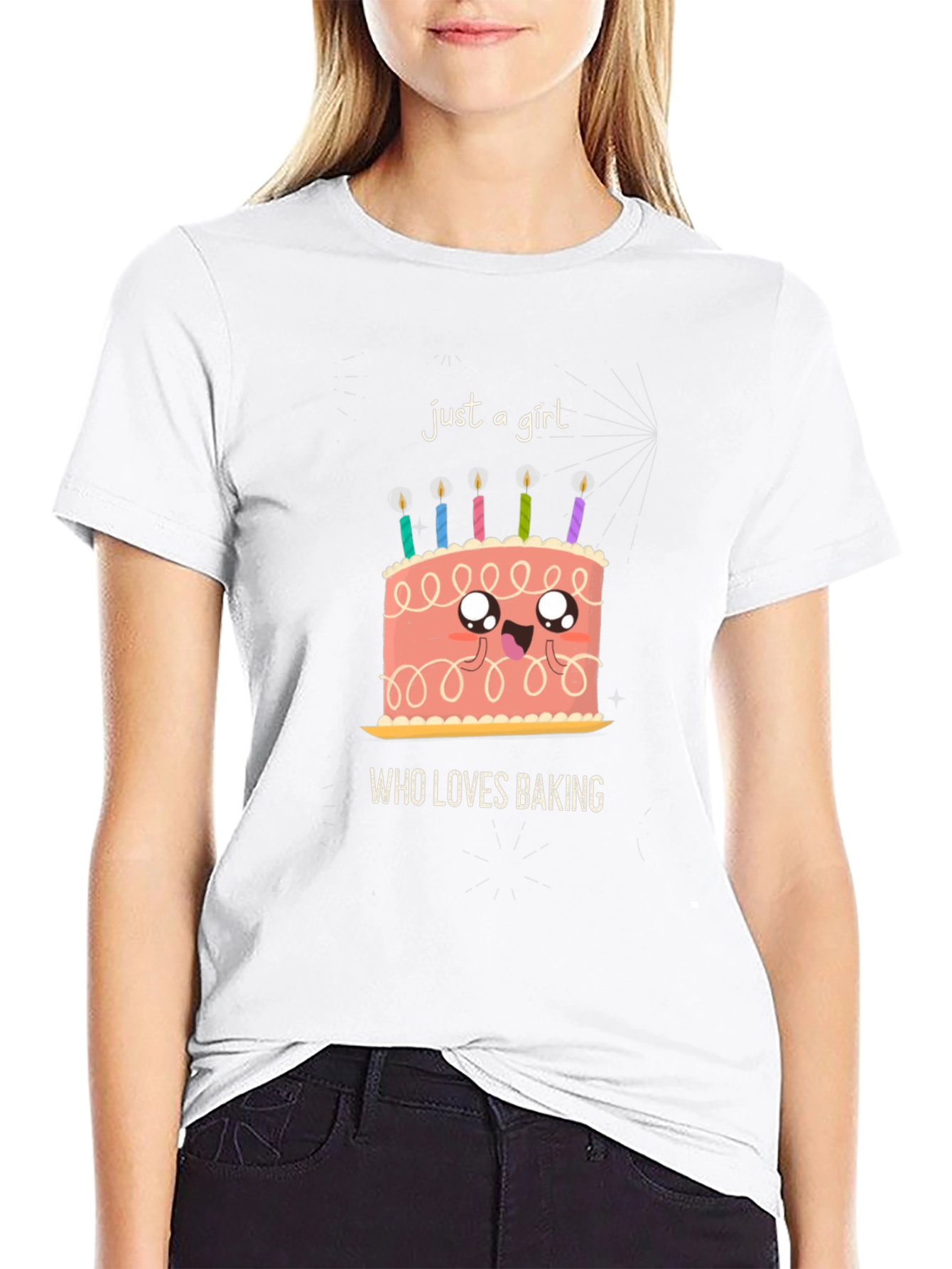 Just a Girl Who Loves Baking Cake Graphic T-Shirt