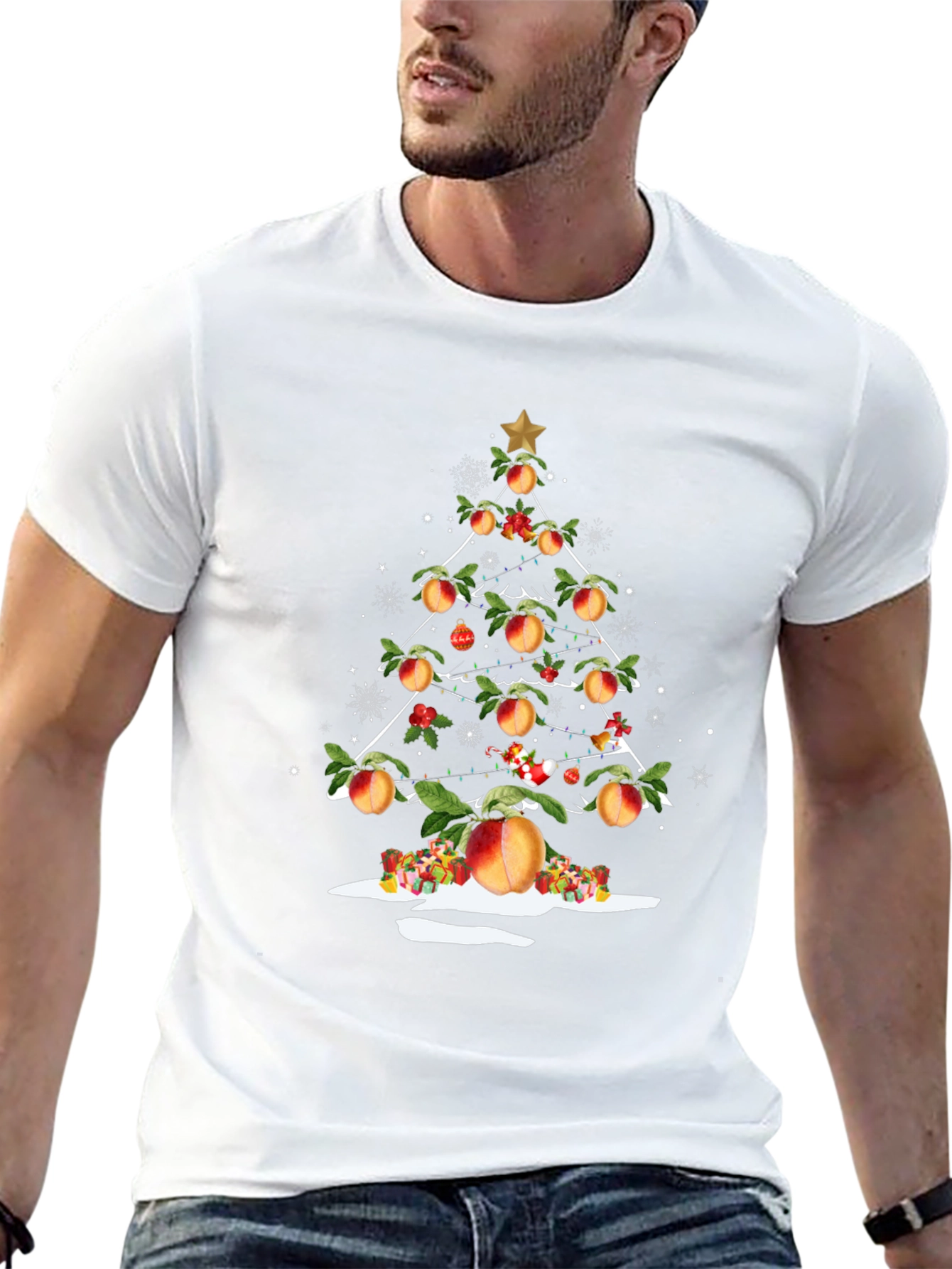 Peachy Christmas Tree Graphic Tee