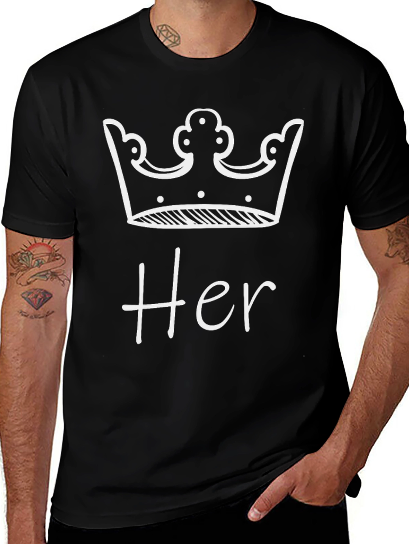 Her Crown Graphic T-Shirt - Couples Matching Tee