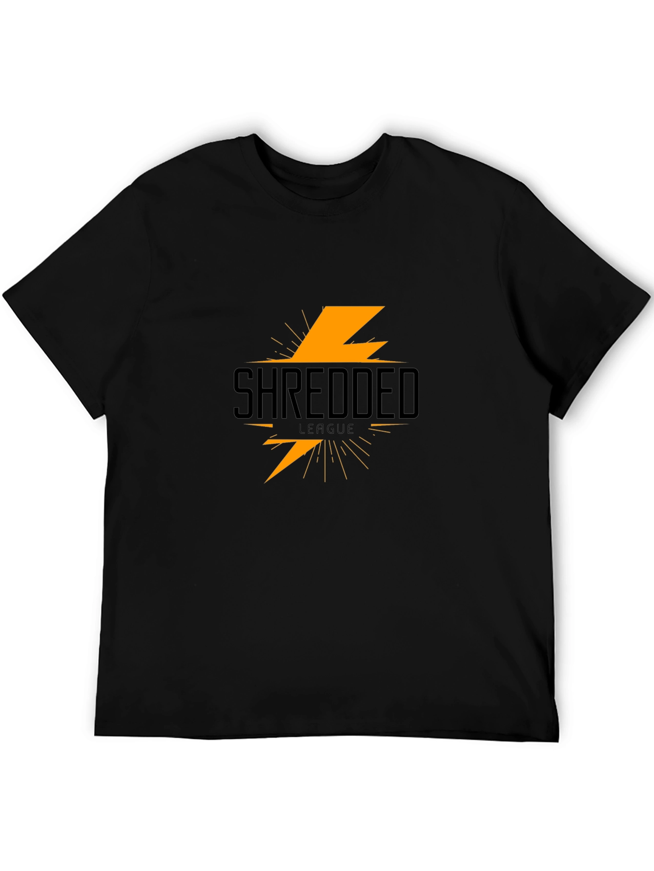 Shredded League Black T-Shirt - Lightning Bolt Graphic