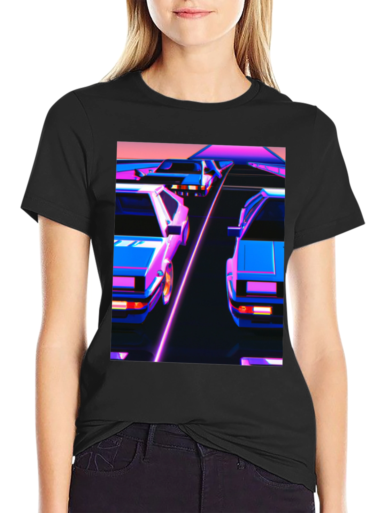 Retro Wave Cars Graphic Tee