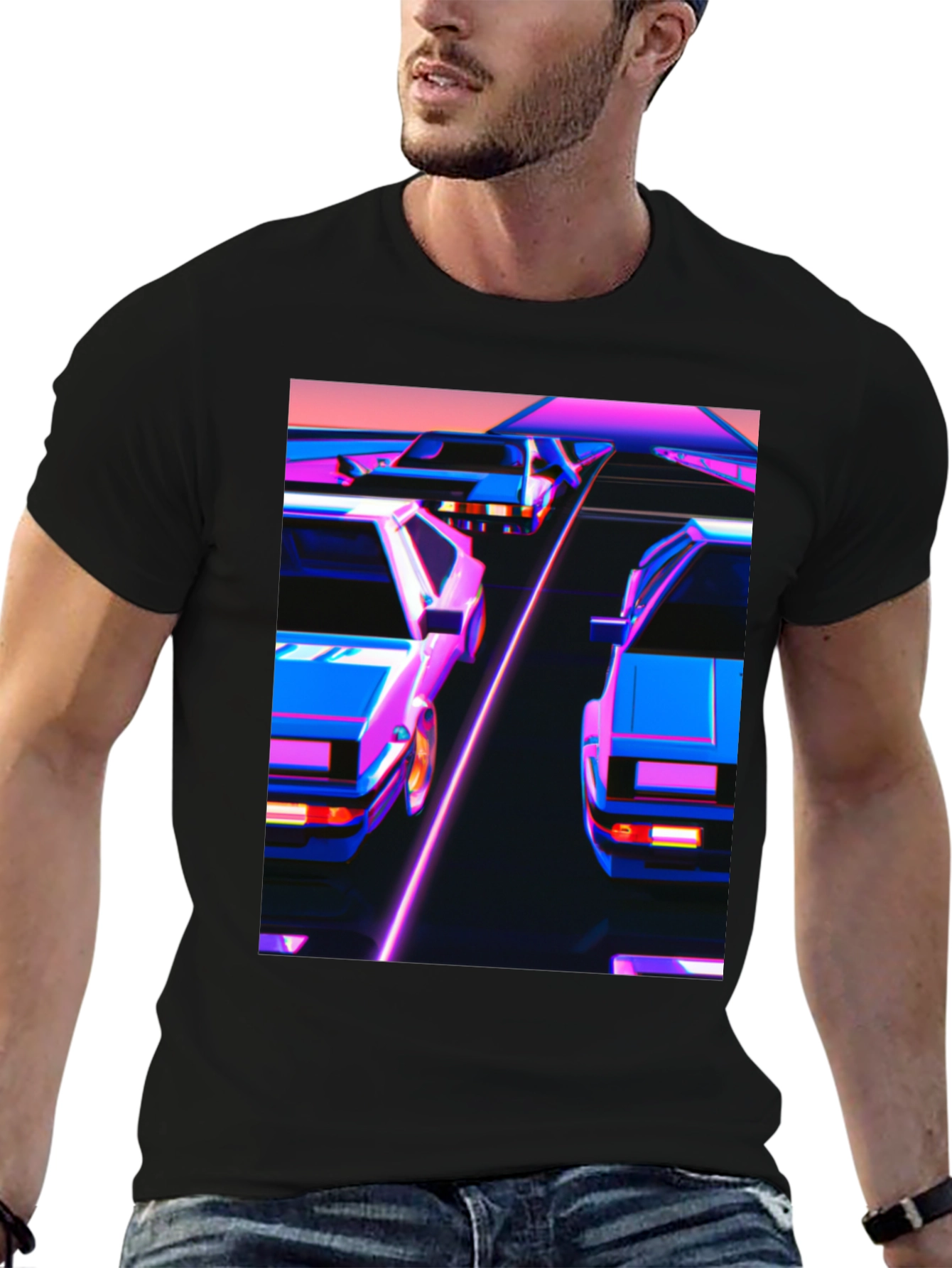 Retro Wave Cars Graphic Tee