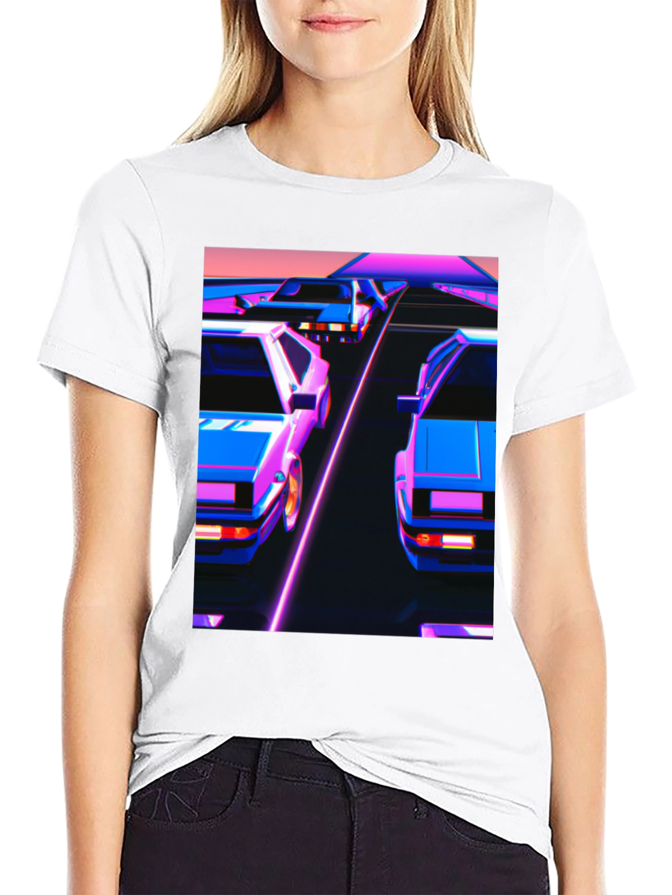 Retro Wave Cars Graphic Tee
