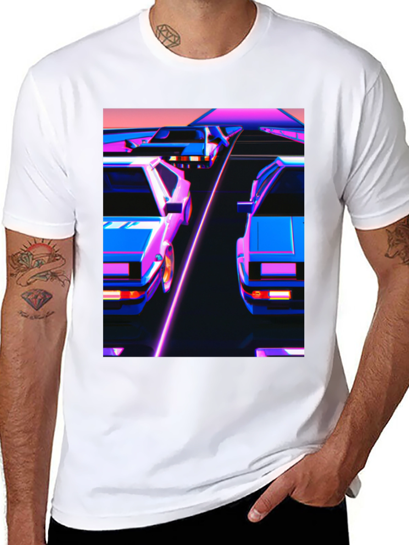 Retro Wave Cars Graphic Tee