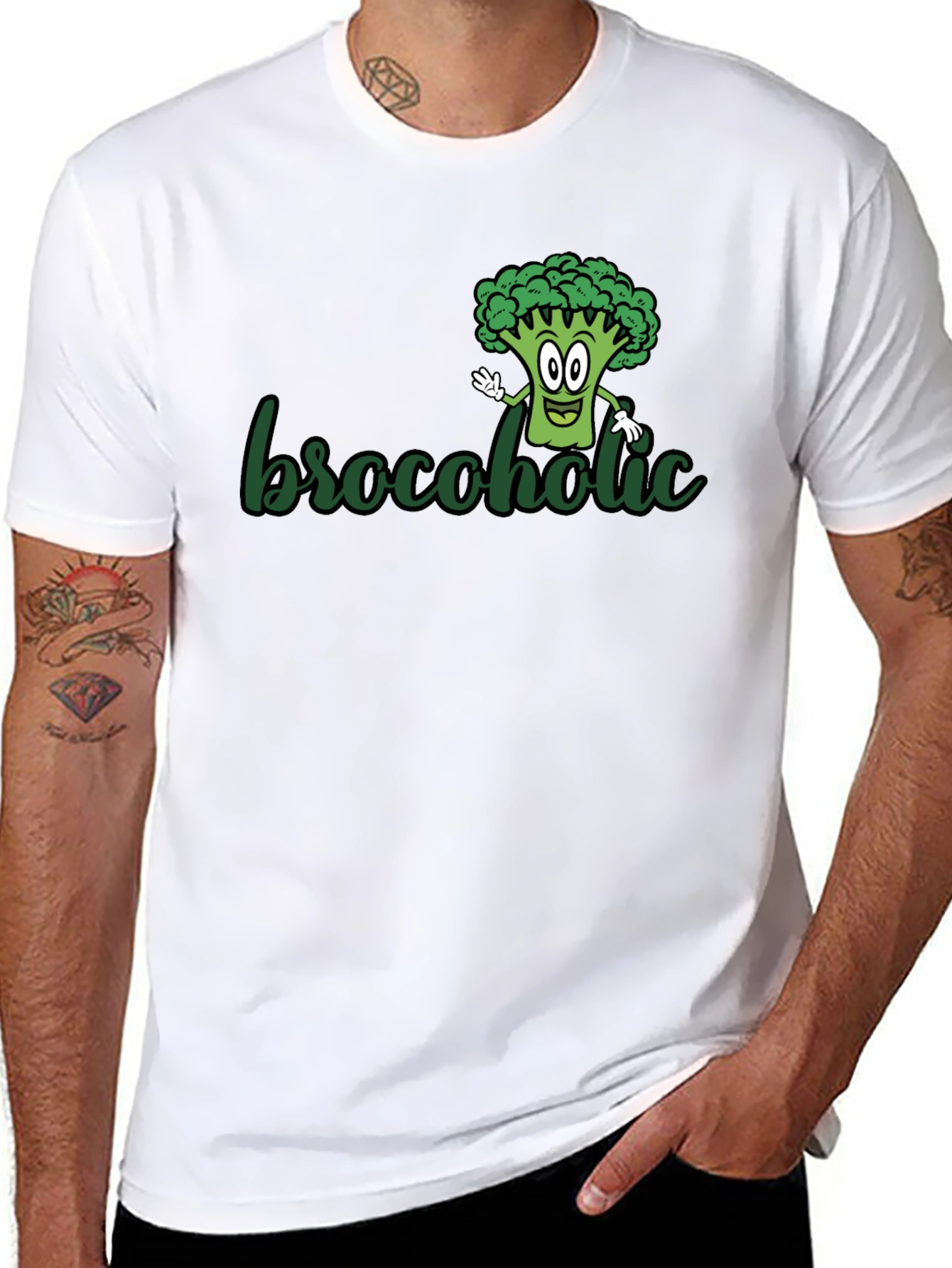 Brocoholic Broccoli T-Shirt - Funny Vegetarian Tee
