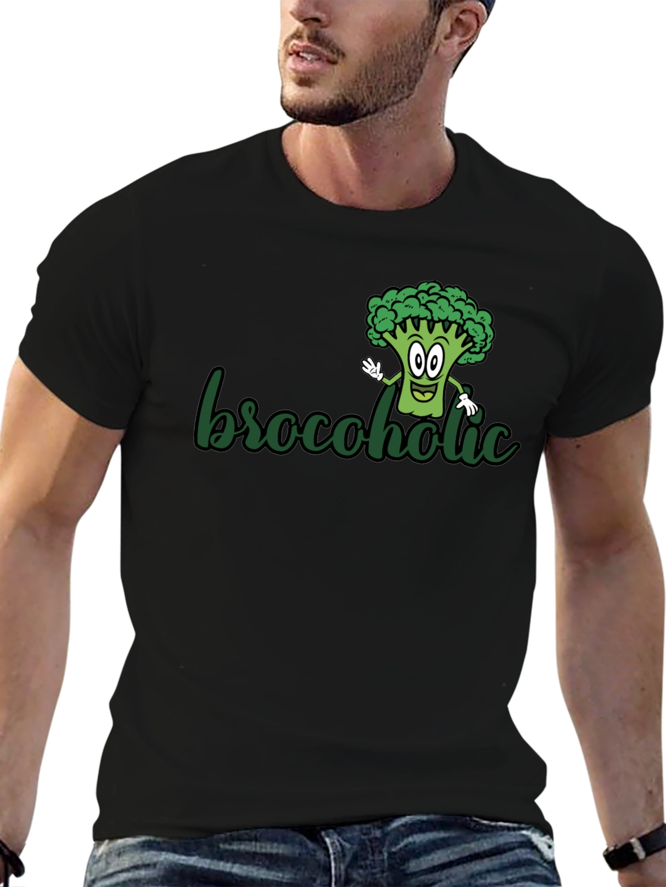 Brocoholic Broccoli T-Shirt - Funny Vegetarian Tee