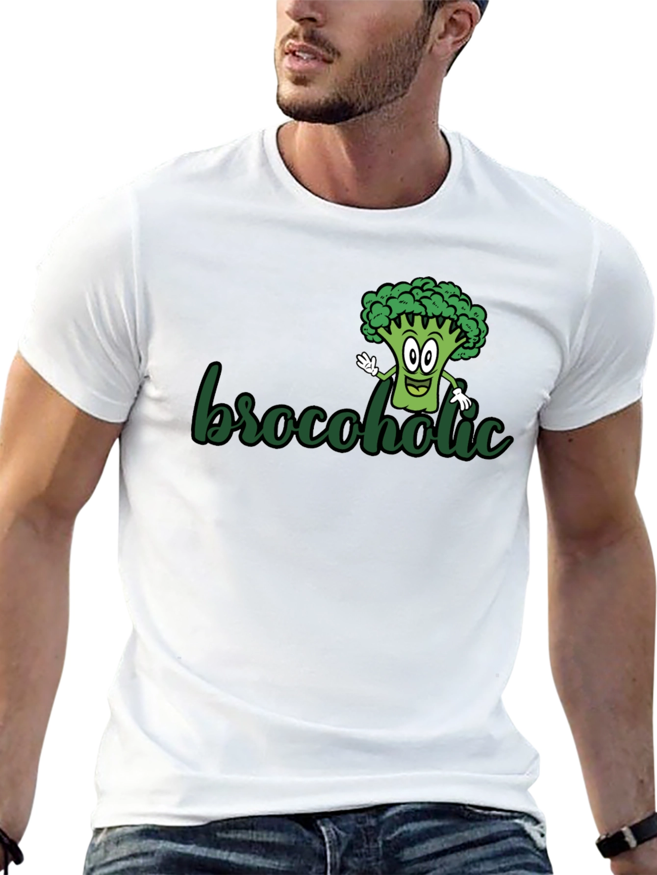 Brocoholic Broccoli T-Shirt - Funny Vegetarian Tee