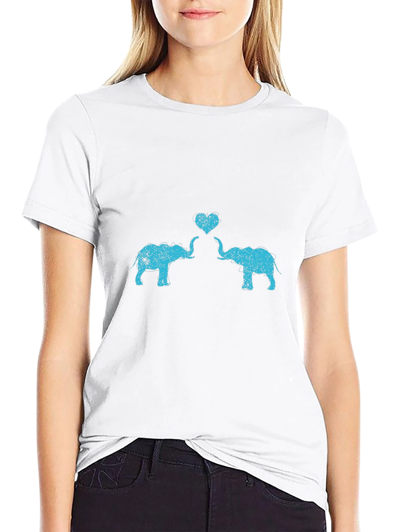 Elephant Love Graphic Tee - Trendy Casual Top