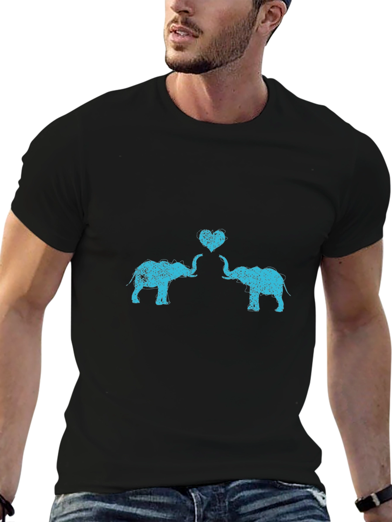 Elephant Love Graphic Tee - Trendy Casual Top