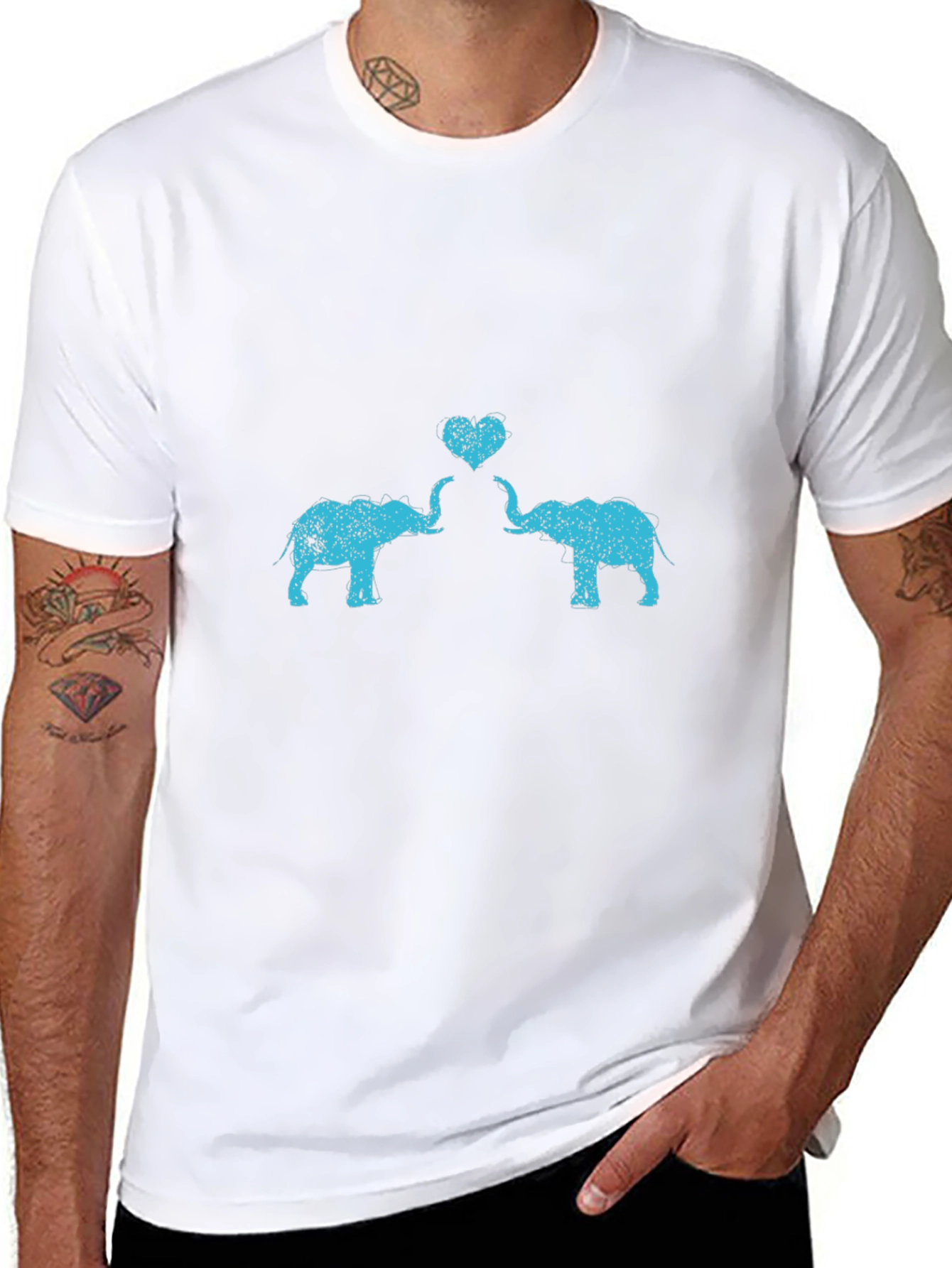 Elephant Love Graphic Tee - Trendy Casual Top