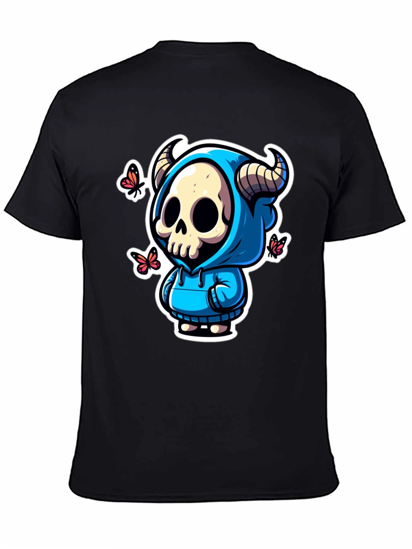 Skull Horns Hoodie T-Shirt