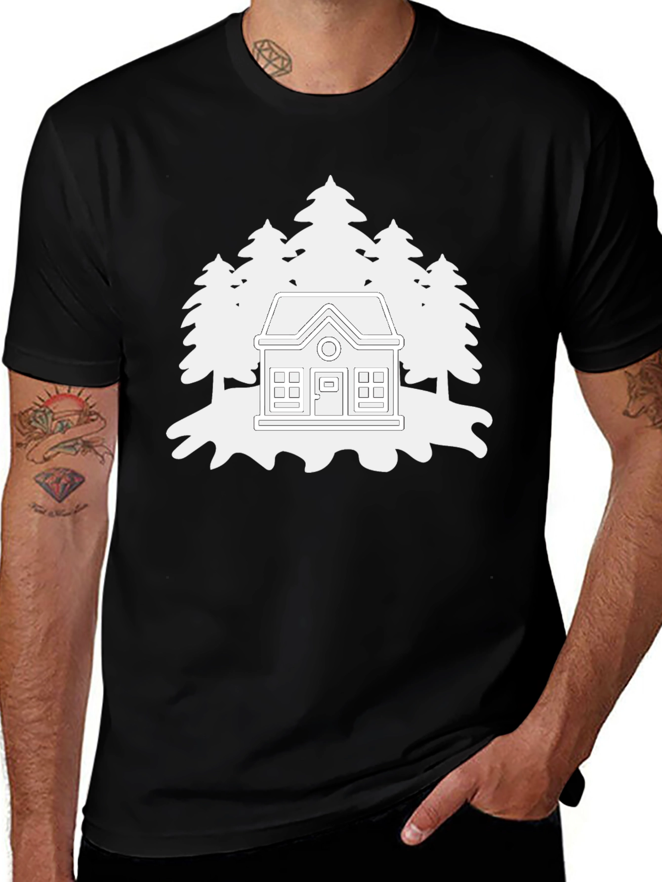 Cabin in the Woods Graphic Tee - Black