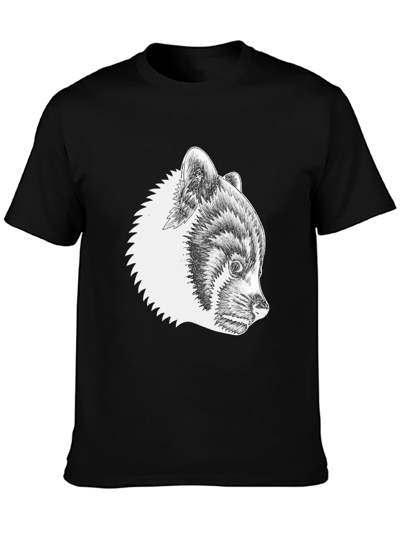 Red Panda Graphic Tee - Black Cotton T-Shirt