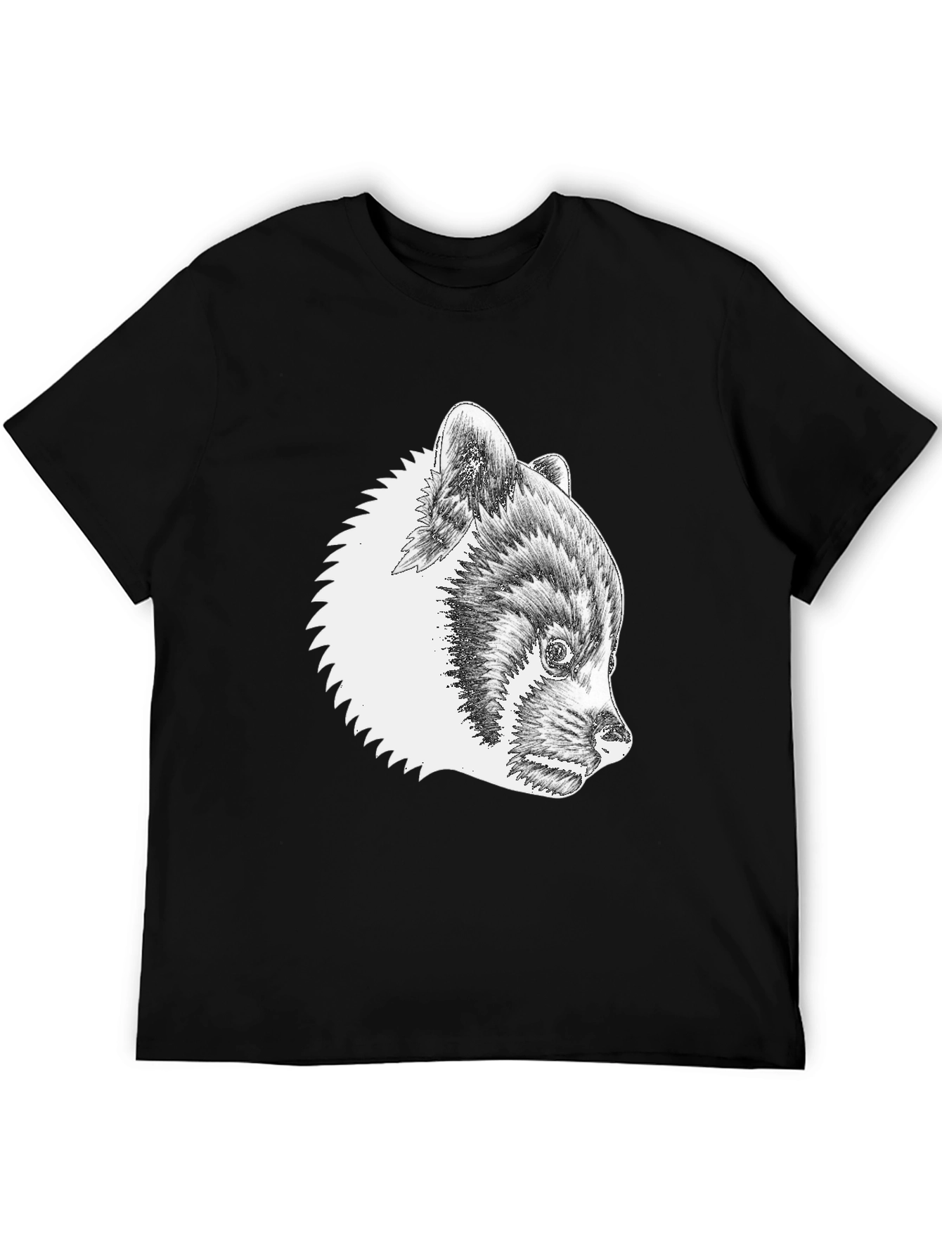 Red Panda Graphic Tee - Black Cotton T-Shirt