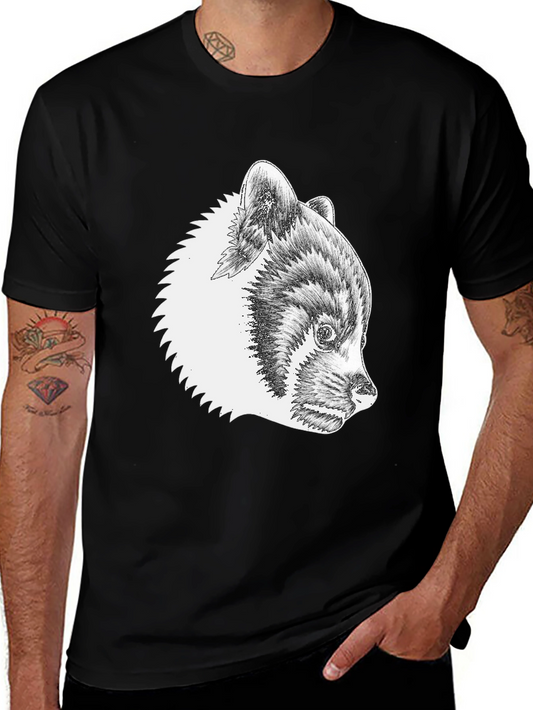 Red Panda Graphic Tee - Black Cotton T-Shirt