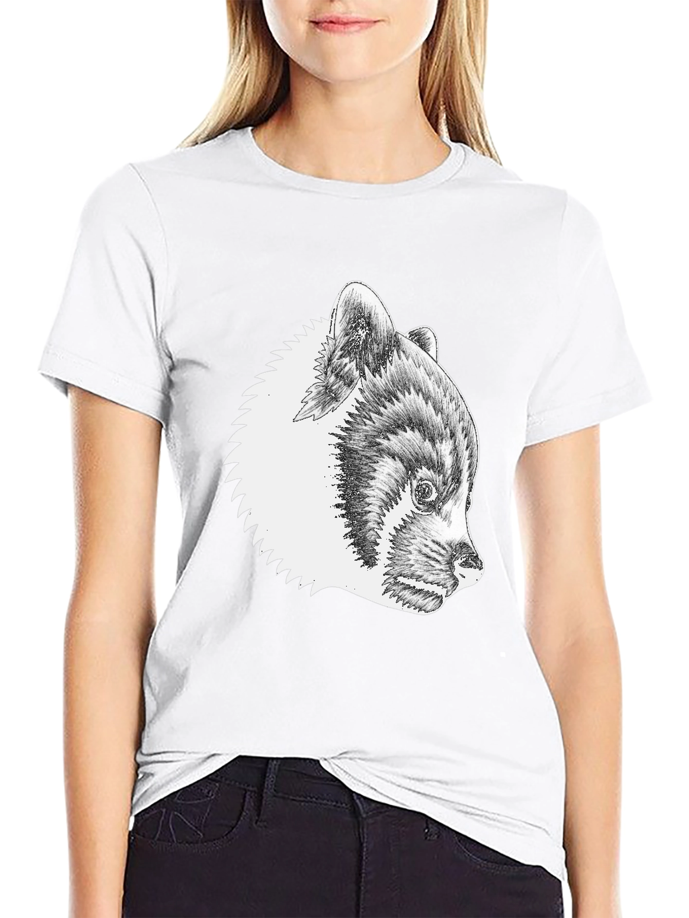 Red Panda Graphic Tee - Black Cotton T-Shirt