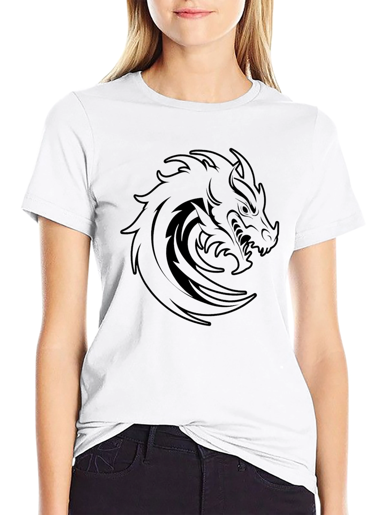 Mens Dragon Graphic Tee - Black