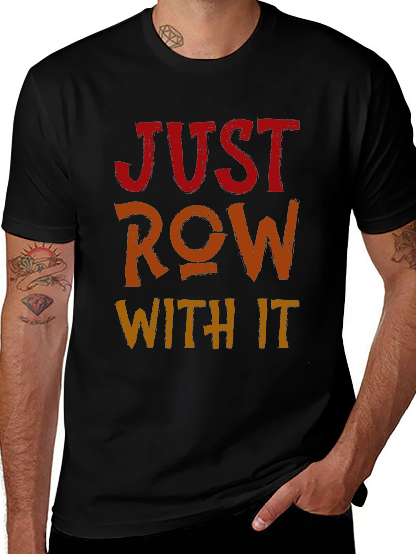 Just Row With It Graphic Tee - Black Cotton