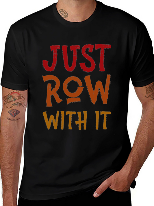 Just Row With It Graphic Tee - Black Cotton