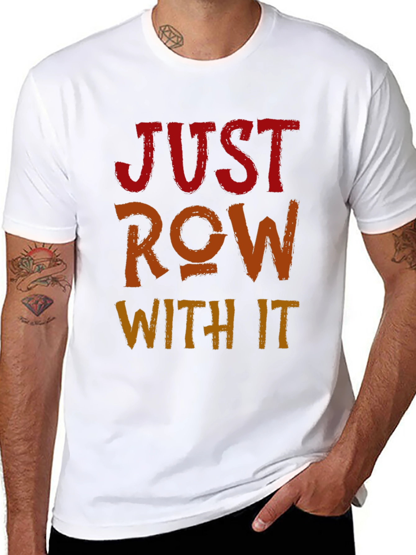 Just Row With It Graphic Tee - Black Cotton