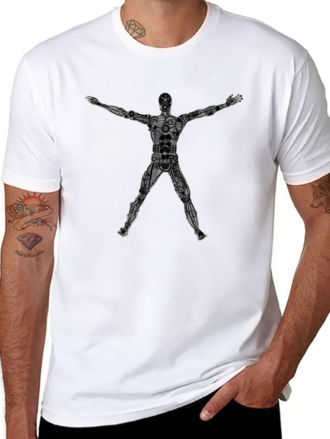Steampunk Robot Graphic T-Shirt - Mens